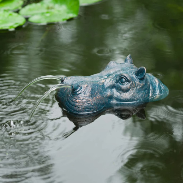 Ubbink Fuente de jardín con chorro y en forma de hipopótamo D