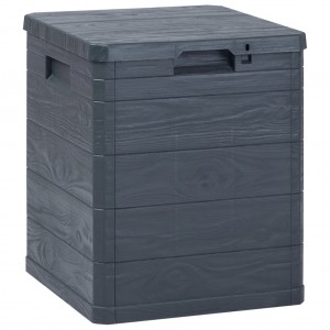 Caja de almacenamiento de jardín 90 L gris antracita D