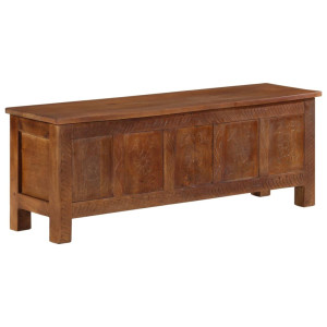 Caja de almacenamiento madera de mango maciza 110x30x40 cm D