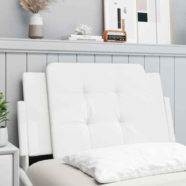 Cabeça de cama acolchoado couro sintético branco 90 cm D