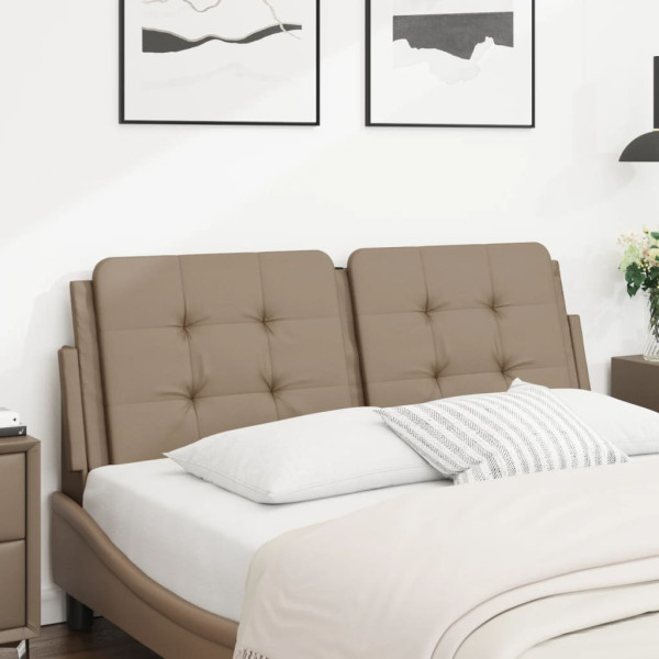 Cabeça de cama acolchoado couro sintético cappuccino 120 cm D