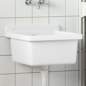 Fregadero lavabo de pared resina blanco 40x40x24 cm D