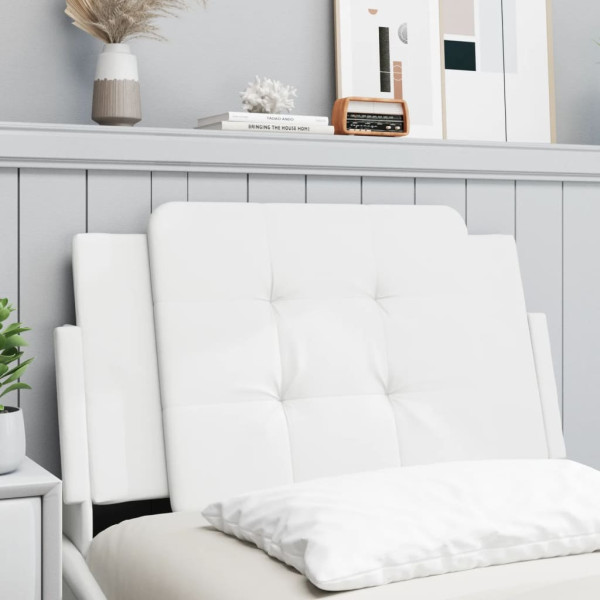 Cabeça de cama acolchoado couro sintético branco 80 cm D