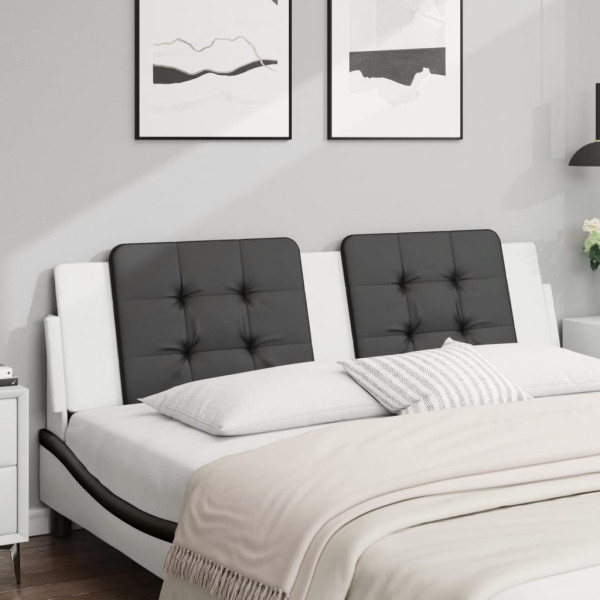 Cabeça de cama acolchoado branco couro sintético 180 cm D