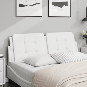 Cabeça de cama acolchoado couro sintético branco 120 cm D