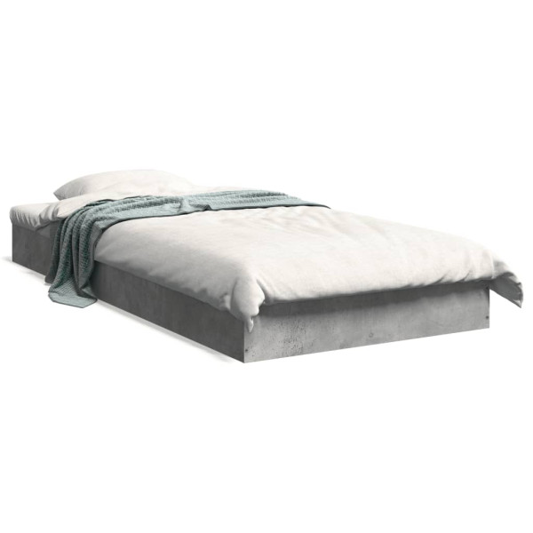 Estructura de cama madera de ingeniería gris hormigón 75x190 cm D