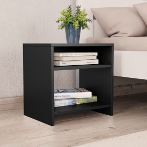 Mesitas de noche 2 uds madera contrachapada negro 40x30x40 cm D