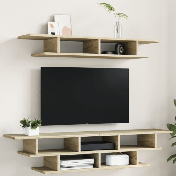 Muebles de TV de pared madera de ingeniería roble Sonoma D