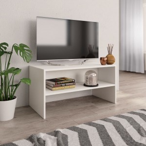 Mobiliário de televisão de madeira branco 80x40x40 cm D