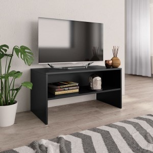 Mobiliário de televisão de madeira contraplacada preta 80x40x40 cm D