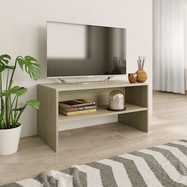 Mueble de TV madera contrachapada roble Sonoma 80x40x40cm D