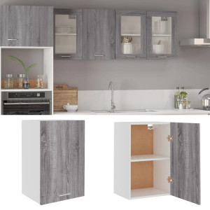 Armario colgante madera contrachapada gris sonoma 39.5x31x60 cm D