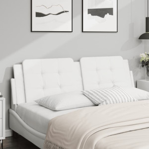 Cabeça de cama acolchoado couro sintético branco 160 cm D