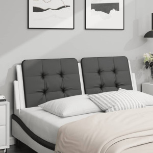 Cabeça de cama acolchoado branco couro sintético 140 cm D