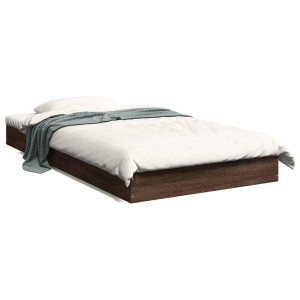 Estructura de cama madera de ingeniería marrón roble 90x190 cm D