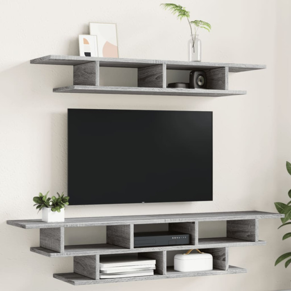 Muebles de TV de pared madera de ingeniería gris Sonoma D