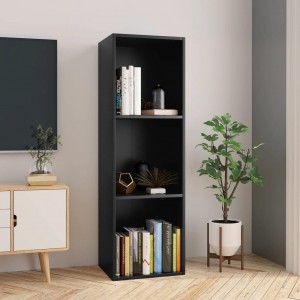 Estantería libros/mueble TV contrachapada negro 36x30x114 cm D
