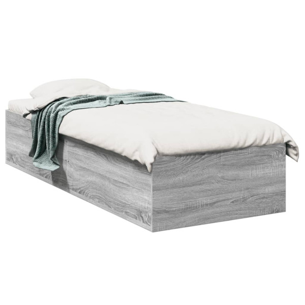 Estrutura de cama madeira de engenharia cinza Sonoma 90x200 cm D