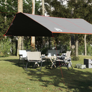 Lona de camping impermeable gris y naranja 420x440 cm D