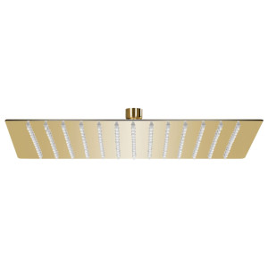 Cabezal ducha efecto lluvia acero inox cuadrado dorado 30x30 cm D