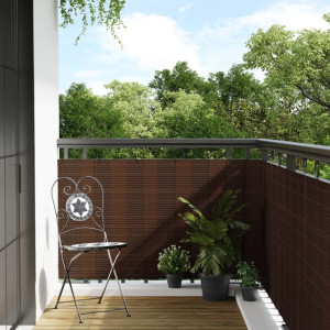 Toldo de varanda em rattan sintético castanho e preto 300x90 cm D