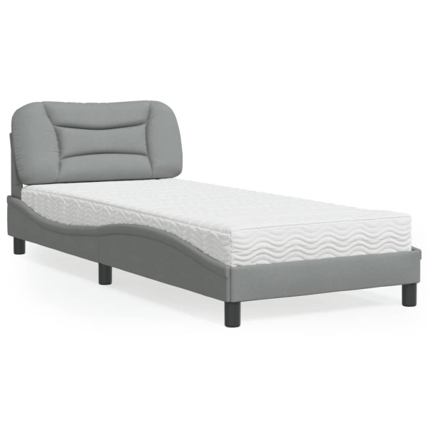 Cama com colchão de tecido cinza claro 80x200 cm D