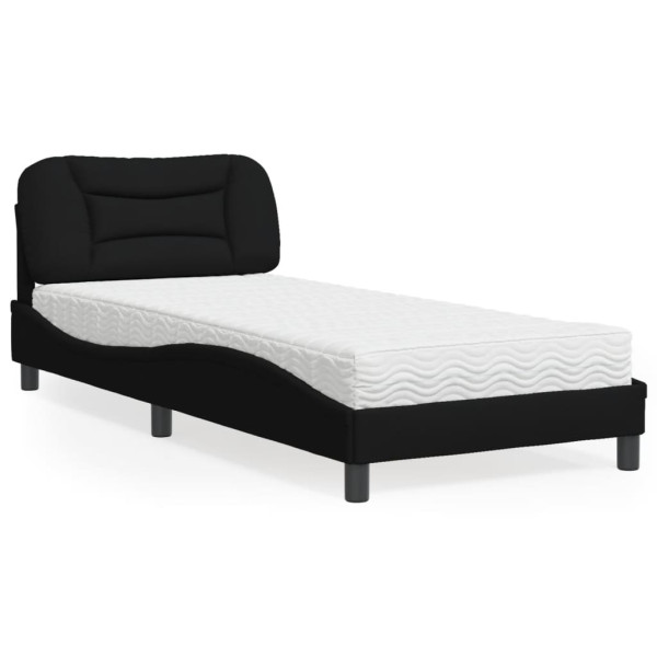 Cama com colchão de tecido preto 90x190 cm D