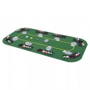 Superficie de póker 8 jugadores plegable en 4 rectangular verde D