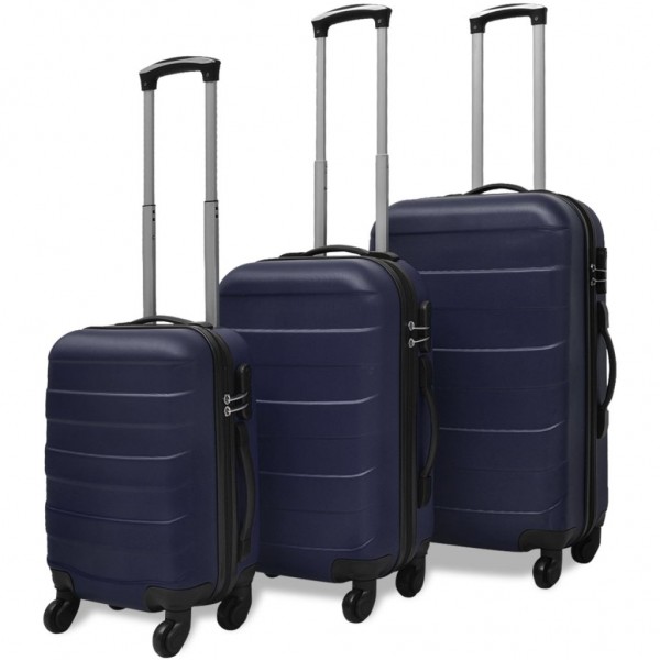 Set Trolley maleta rígida três de vocês. Azul D