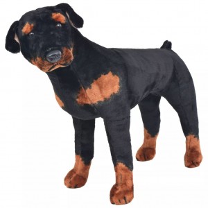 Perro rottweiler de peluche de pie negro y marrón XXL D