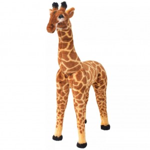 Girafa de pé de pelúcia marrom e amarelo XXL D