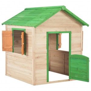 Casa de juegos de niños de madera verde D