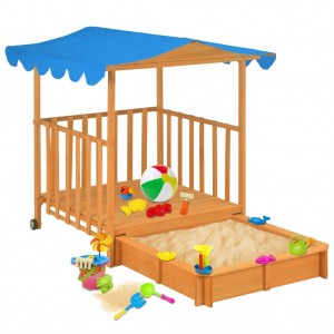 Casa de juegos para niños con arenero madera abeto azul UV50 D