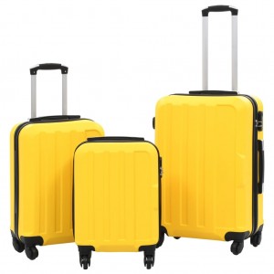 Juego de maletas rígidas con ruedas trolley amarillo ABS D