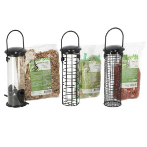 Esschert Design Conjunto completo de alimentadores de aves 3 peças S D