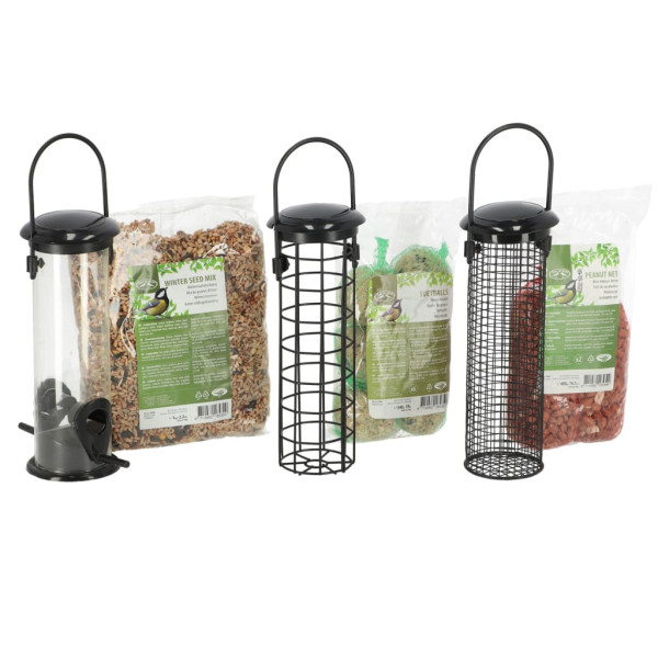 Esschert Design Conjunto completo de alimentadores de aves 3 peças S D