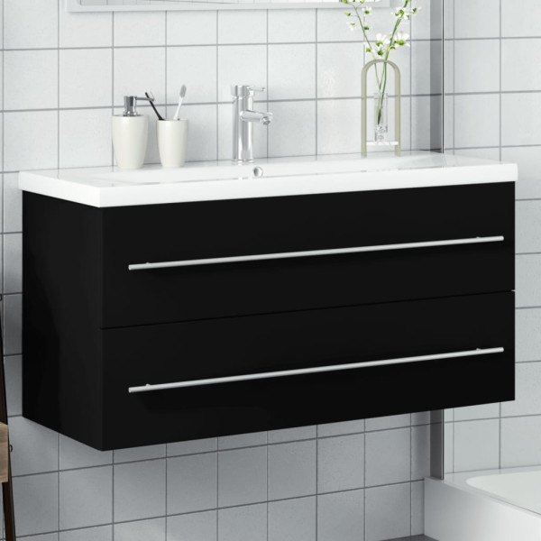 Mueble de baño con lavabo integrado negro D