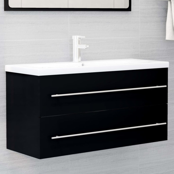 Mueble con lavabo aglomerado negro D