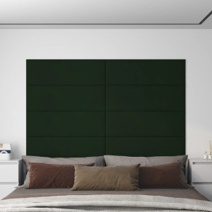 Painéis de parede 12 veludo verde escuro 90x30cm 3.24 m2 D