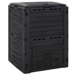 Composter de jardim preto 280 L polipropileno D