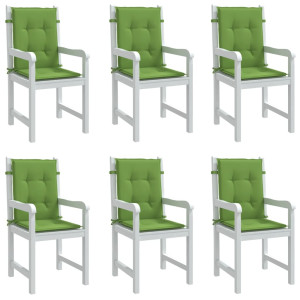 Cojines silla respaldo bajo 6 ud tela verde melange 100x50x4 cm D