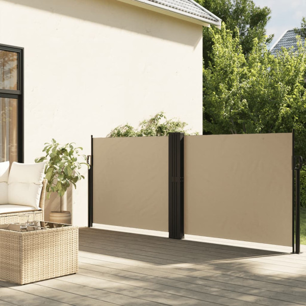 Toldo lateral retráctil beige 140x1000 cm D