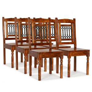 Sillas de comedor 6 uds madera maciza acabado sheesham clásico D