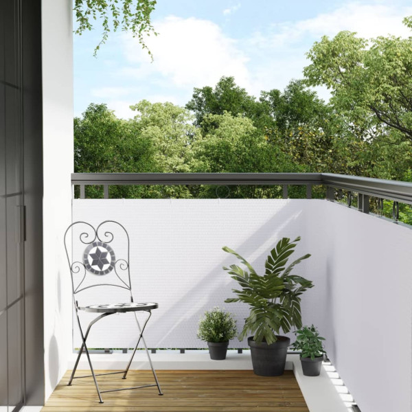 Toldo para varanda branco sintético rattan 600x80 cm D