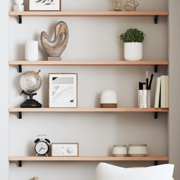 Estante de pared madera maciza de roble sin tratar 100x10x2 cm D