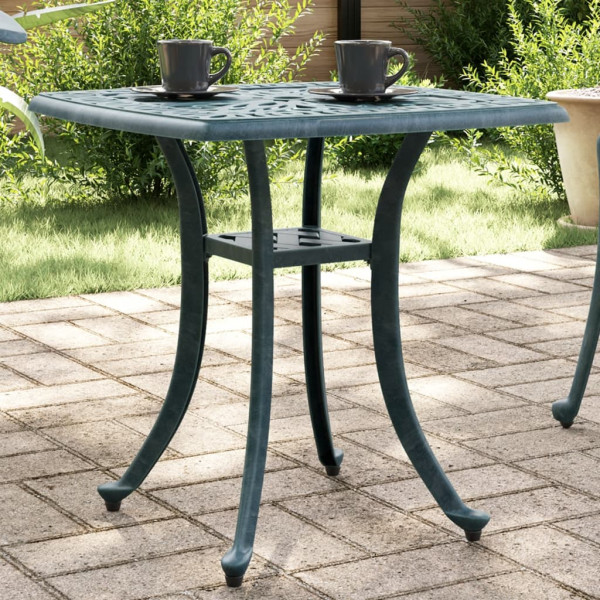 Mesa de jardim de alumínio fundido verde 53x53x53 cm D