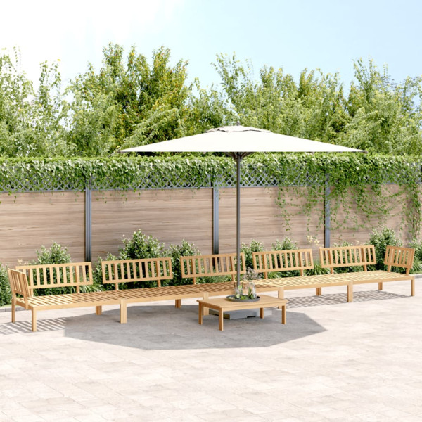 Set de sofás de palets de jardín 6 pzas madera maciza de acacia Set de sofás de palets de jardín 6 pzas madera maciza de acacia D