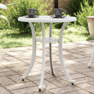 Mesa de jardín aluminio fundido blanco Ø48x53 cm D