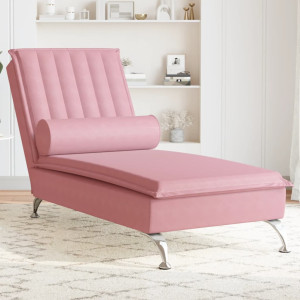 Sofá diván de masaje con cojín de terciopelo rosa D