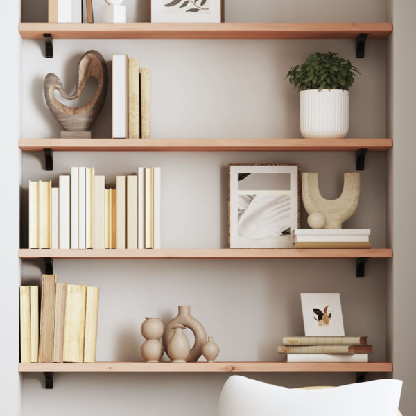 Estante de pared madera maciza de roble sin tratar 100x20x2 cm D